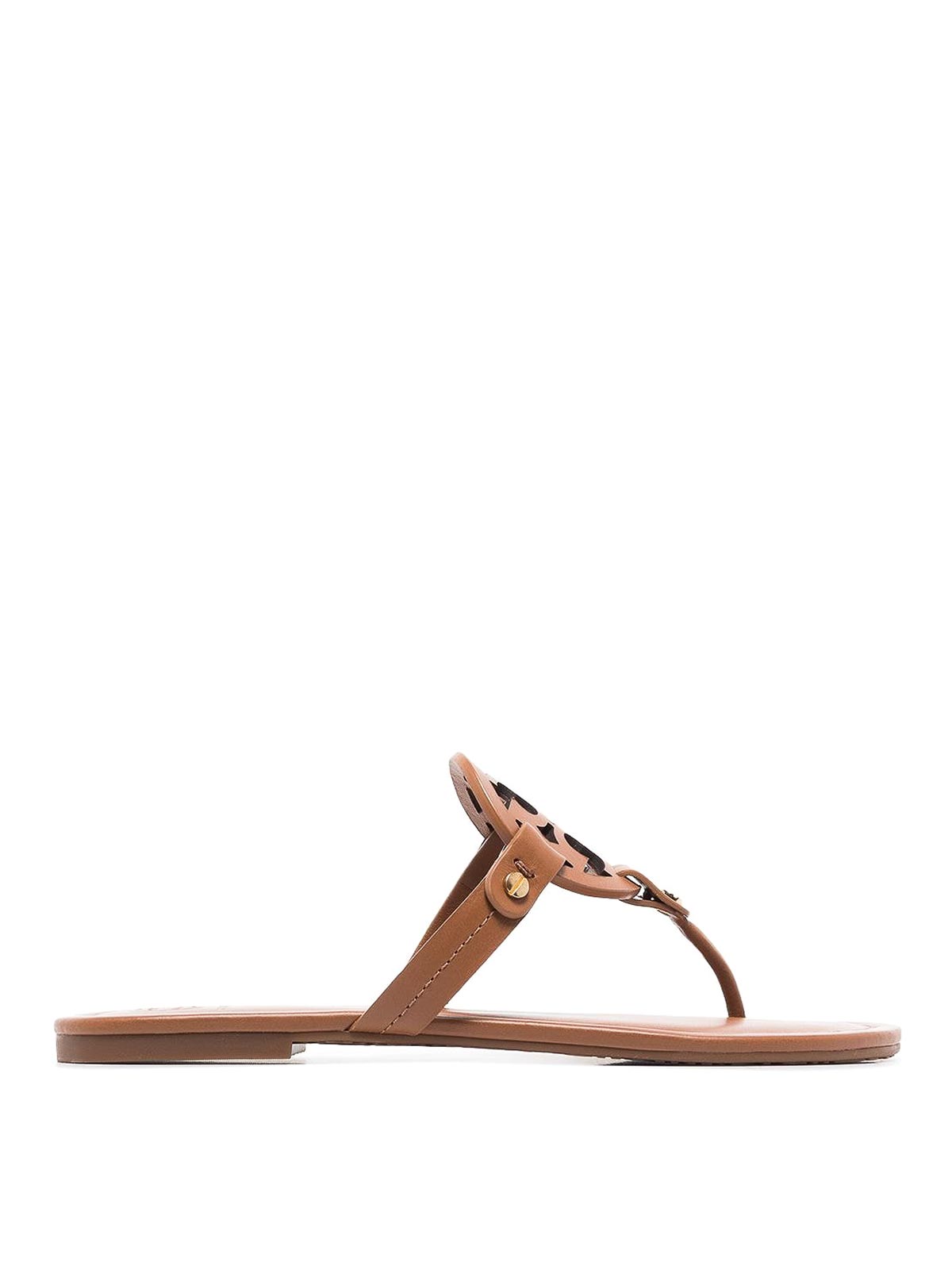 Shop Tory Burch Miller Leather Sandals In Marrón