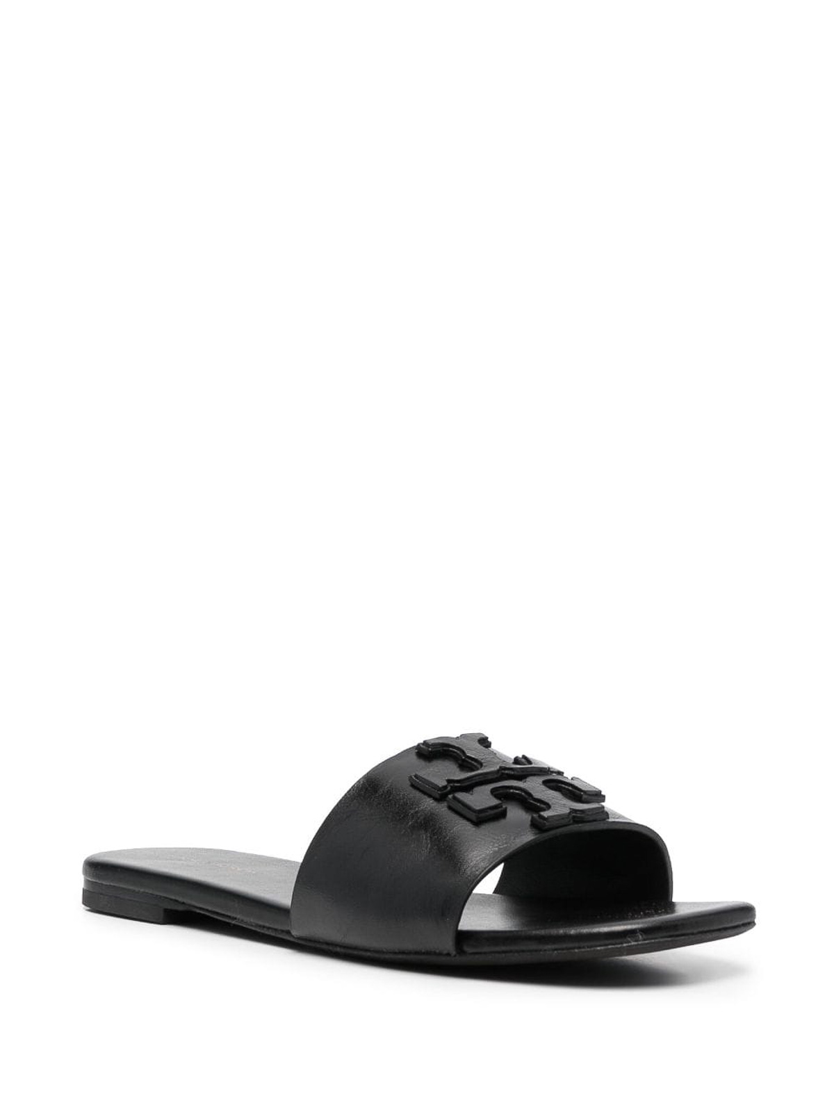 Shop Tory Burch Ines Leather Sandals In Negro