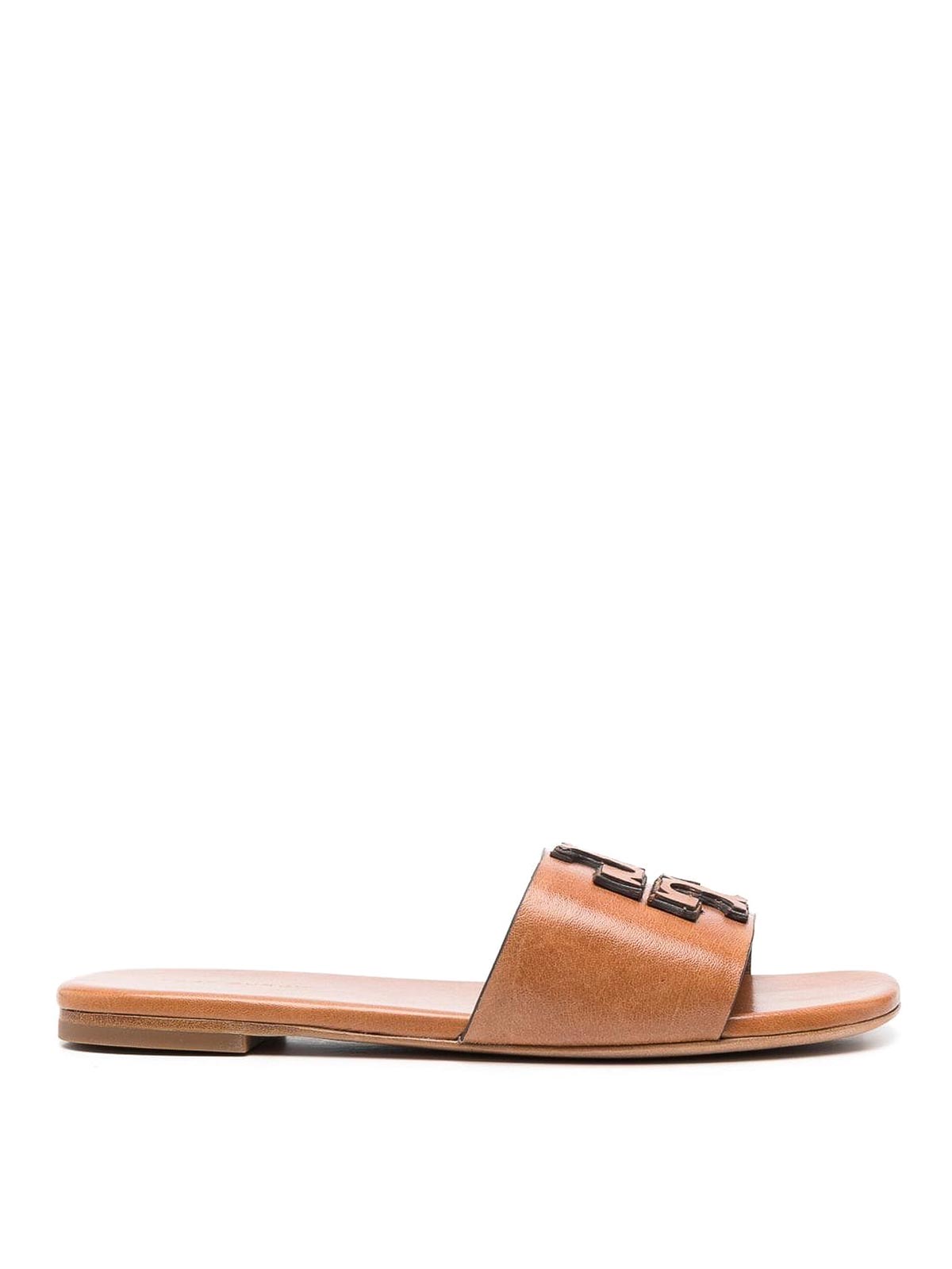 Shop Tory Burch Ines Leather Sandals In Marrón
