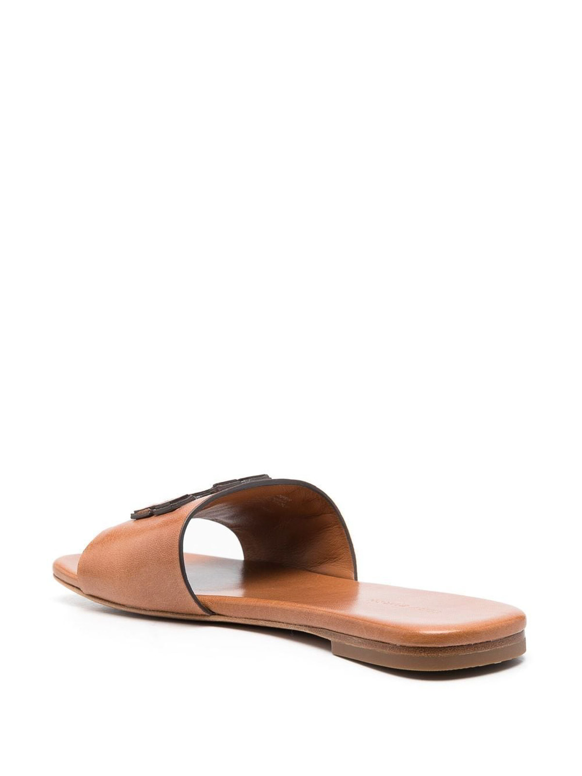 Shop Tory Burch Ines Leather Sandals In Marrón
