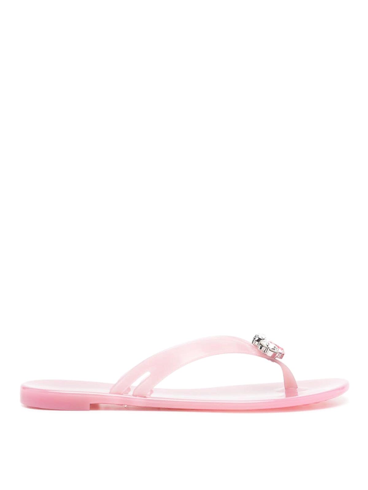 Shop Casadei Jelly Thong Sandals In Nude & Neutrals