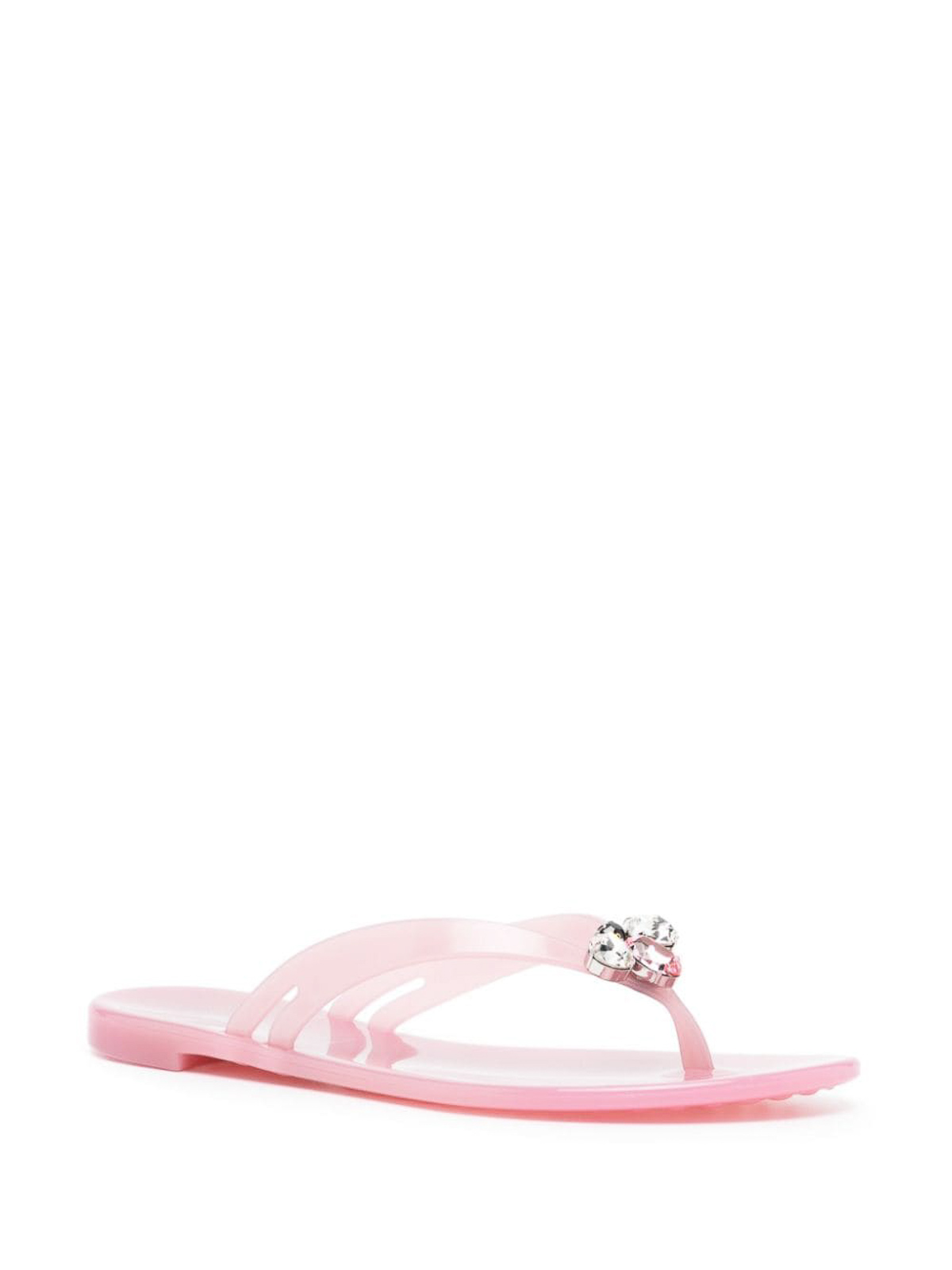 Shop Casadei Jelly Thong Sandals In Nude & Neutrals