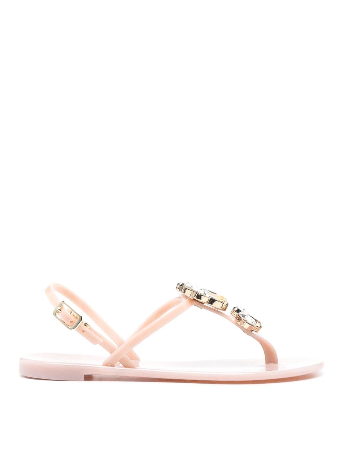 Shop Casadei Jelly Thong Sandals In Beis