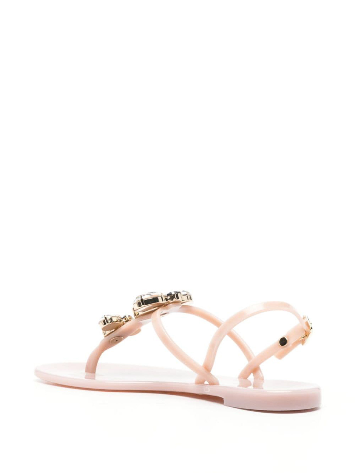 Shop Casadei Jelly Thong Sandals In Beis