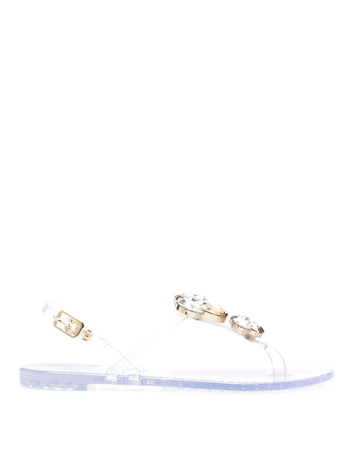 Shop Casadei Jelly Thong Sandals In Gris