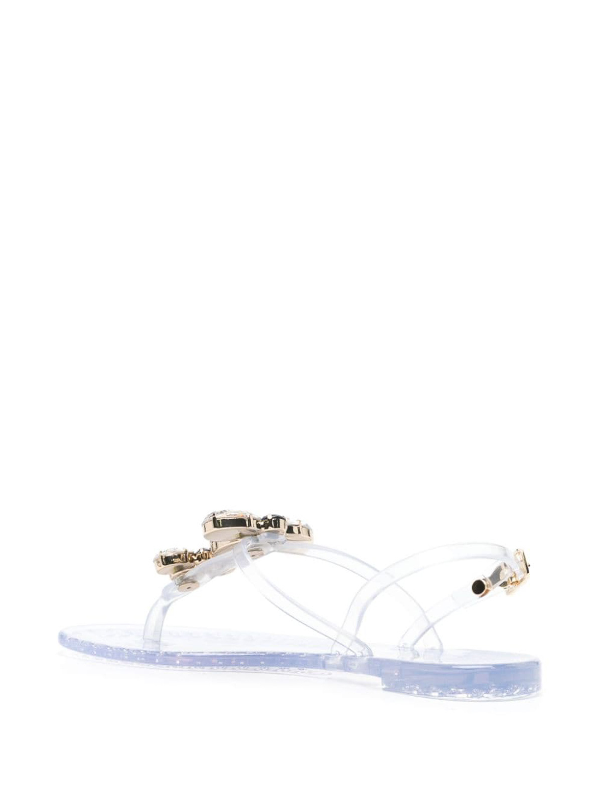 Shop Casadei Jelly Thong Sandals In Gris