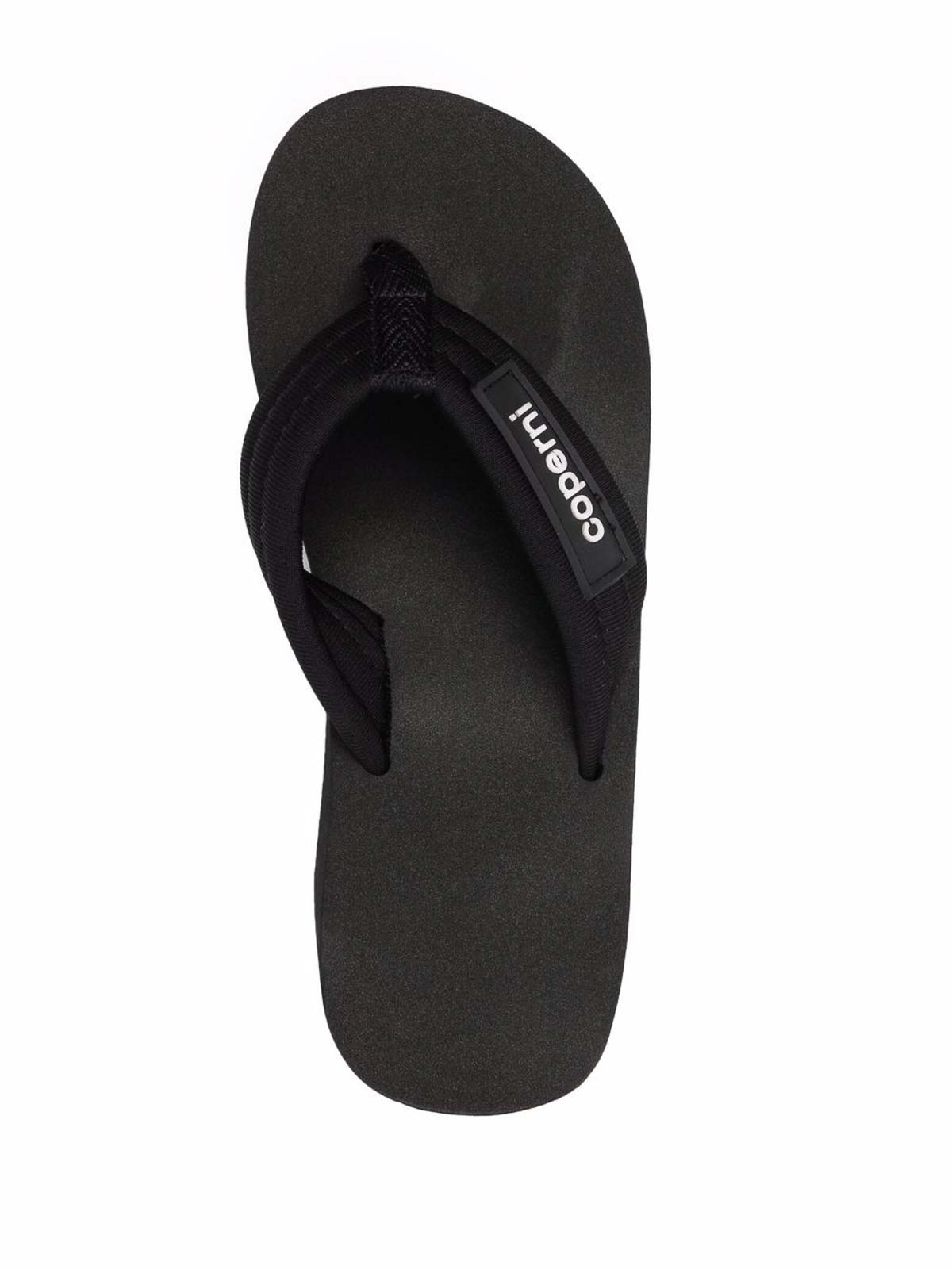 Shop Coperni Branded Wedge Sandals In Negro