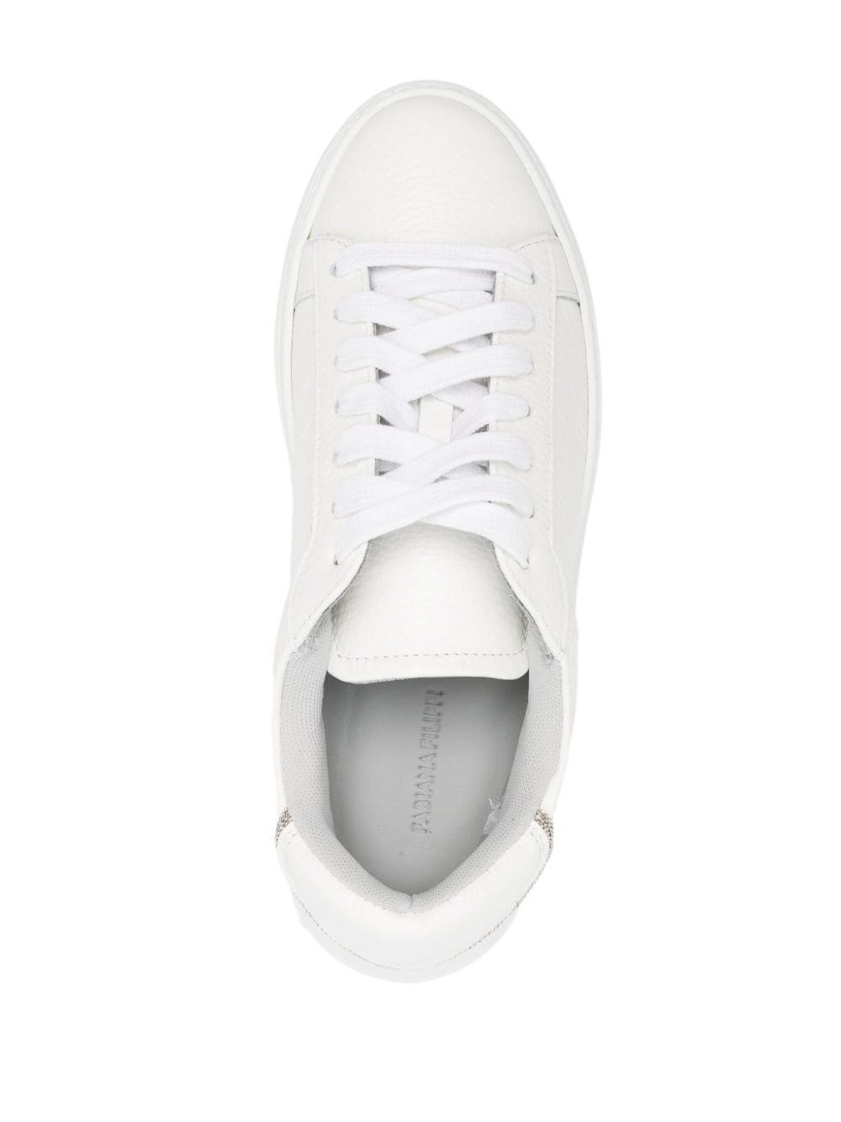 Shop Fabiana Filippi Leather Sneakers In Blanco