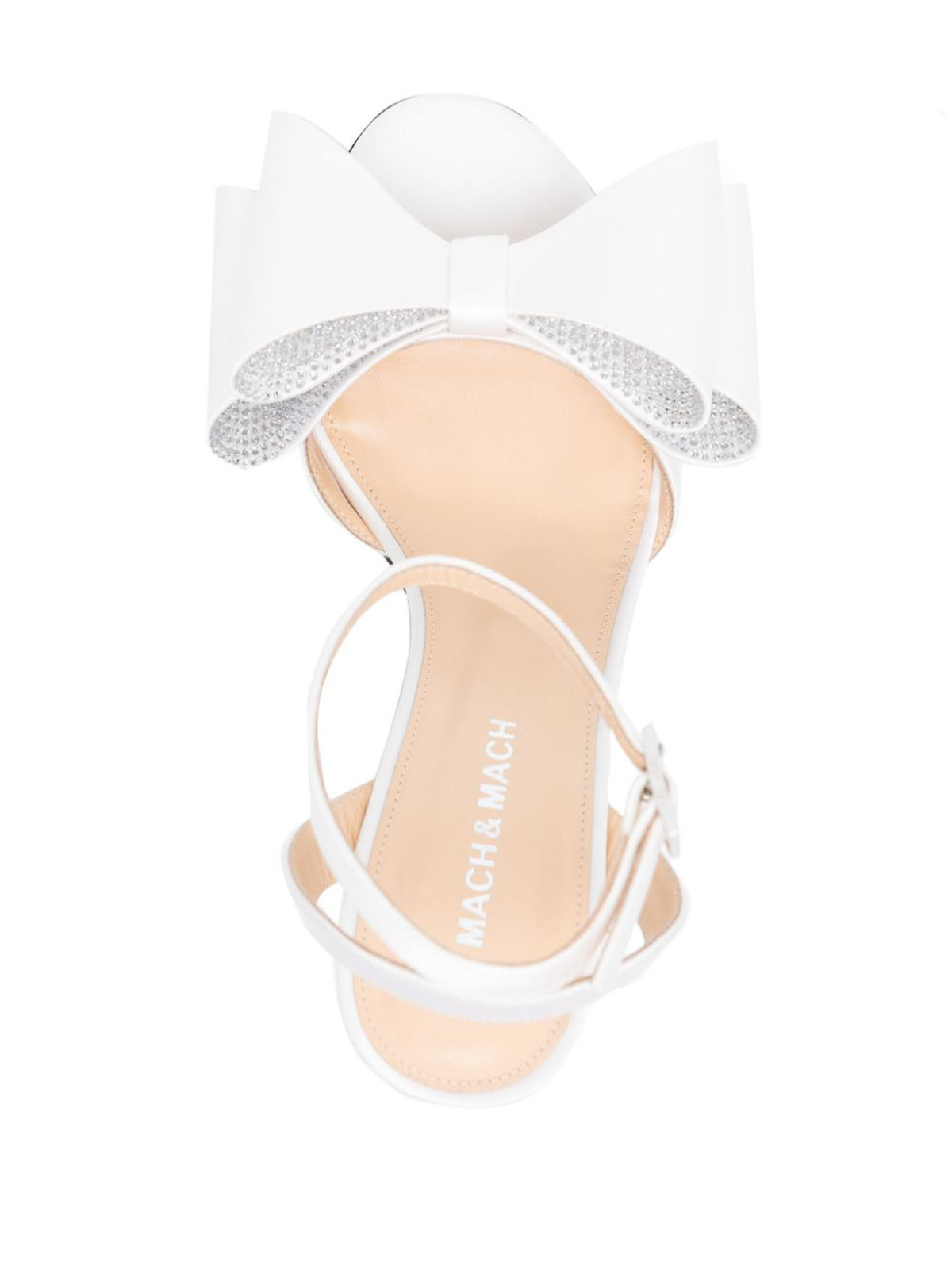 Shop Mach & Mach Le Cadeau Satin Pumps In Blanco