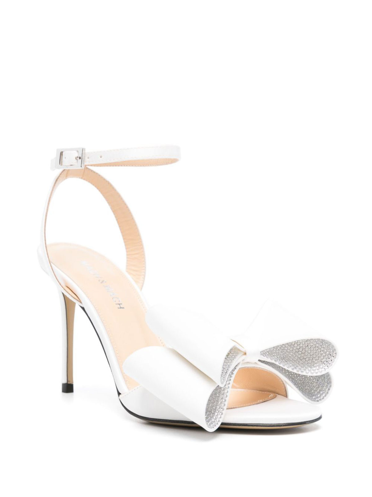 Shop Mach & Mach Le Cadeau Satin Pumps In Blanco