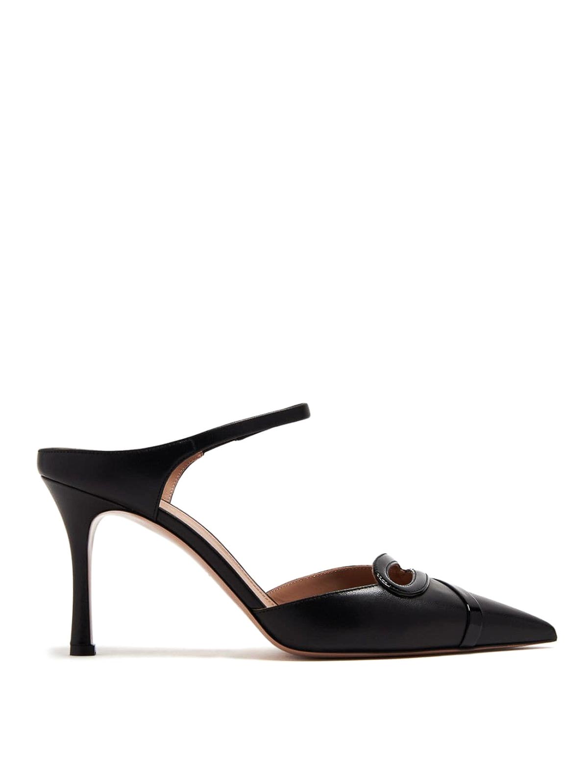 Malone Souliers Bonnie 80 Leather Stiletto Mules In Negro