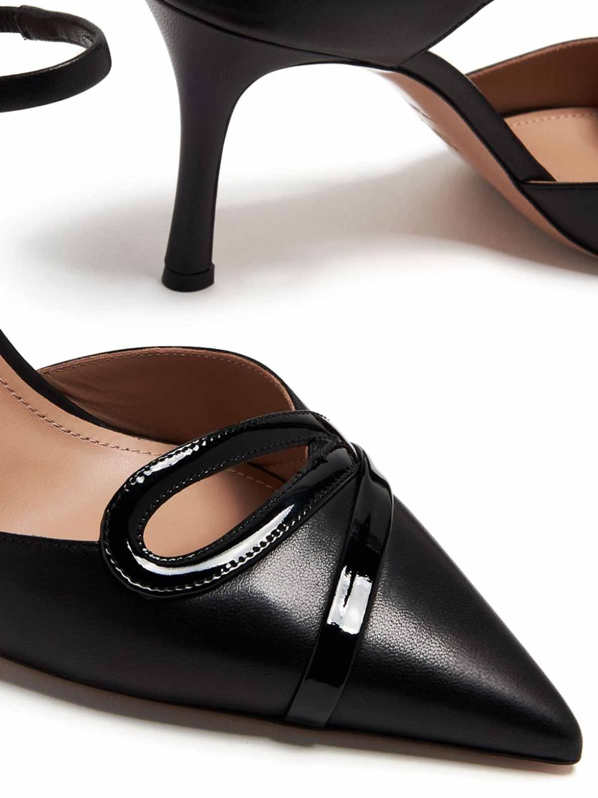 Shop Malone Souliers Bonnie 80 Leather Stiletto Mules In Negro