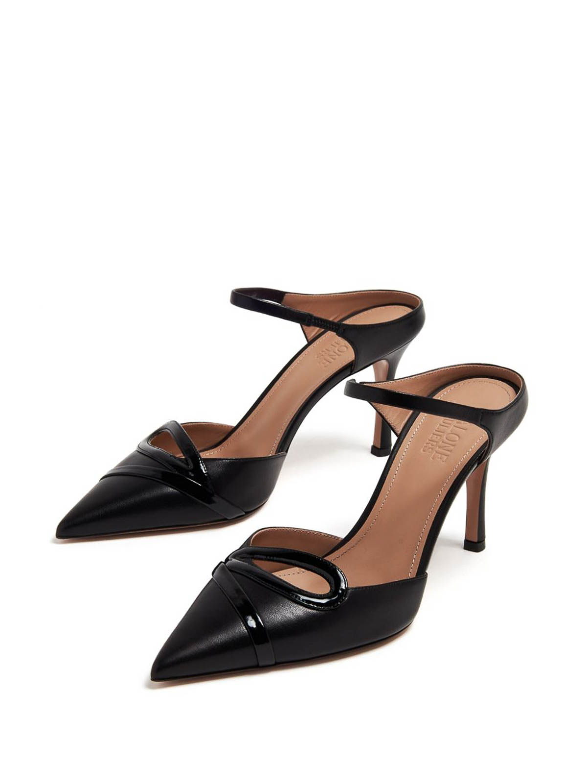 Shop Malone Souliers Bonnie 80 Leather Stiletto Mules In Negro