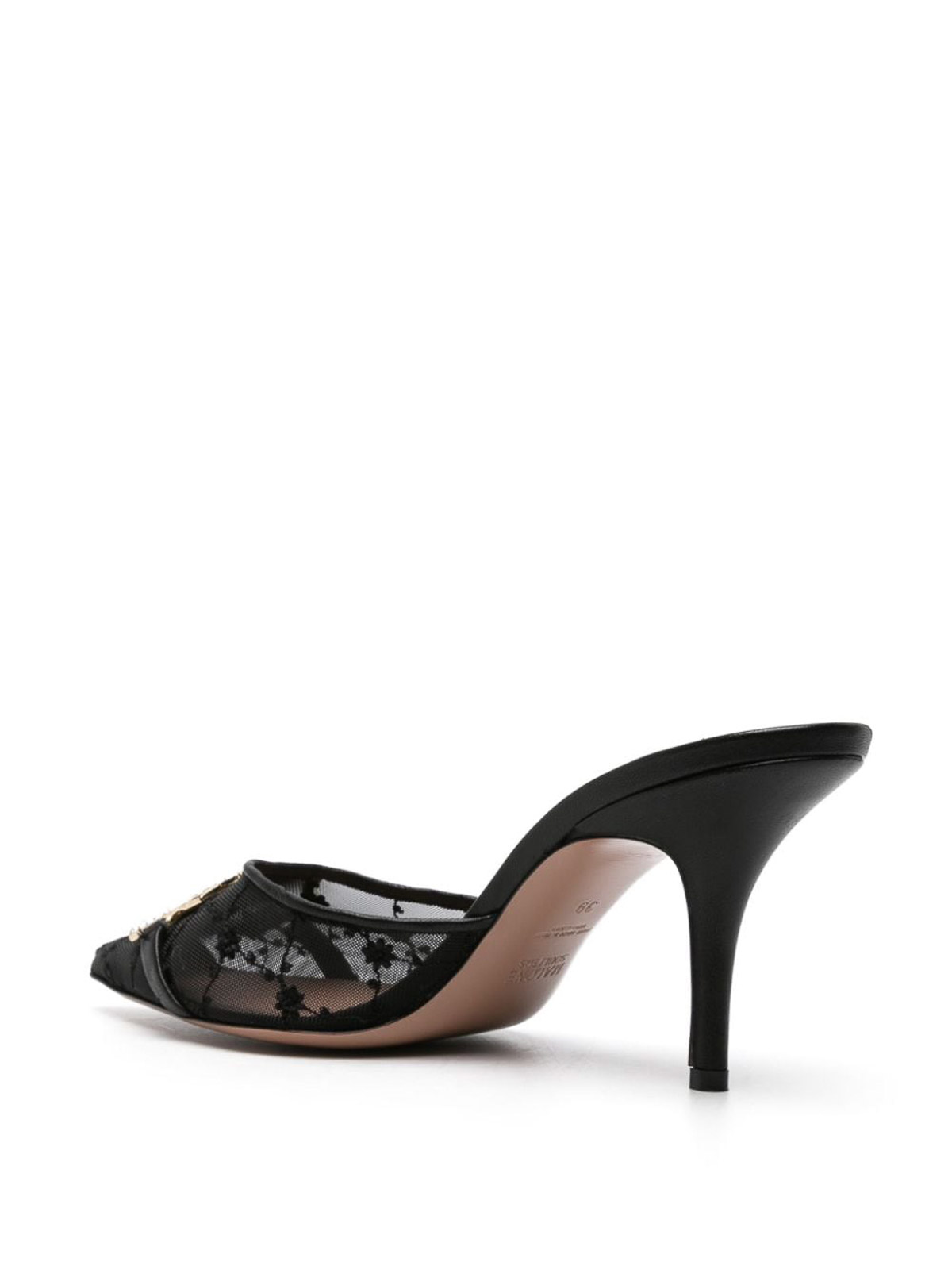 Shop Malone Souliers Missy 70 Mesh Stiletto Mules In Negro