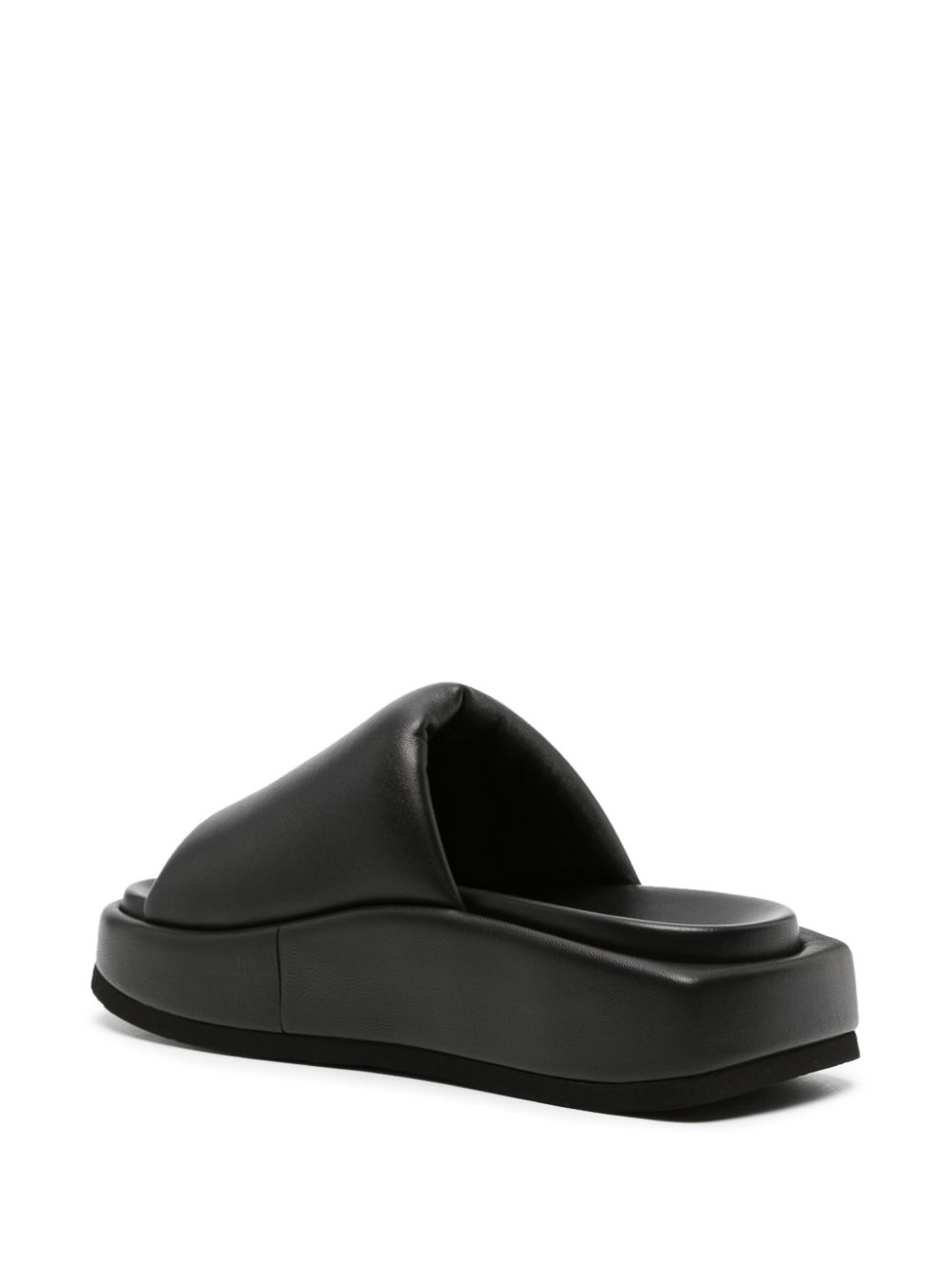 Shop Attico Mia Leather Flatform Sandals In Negro