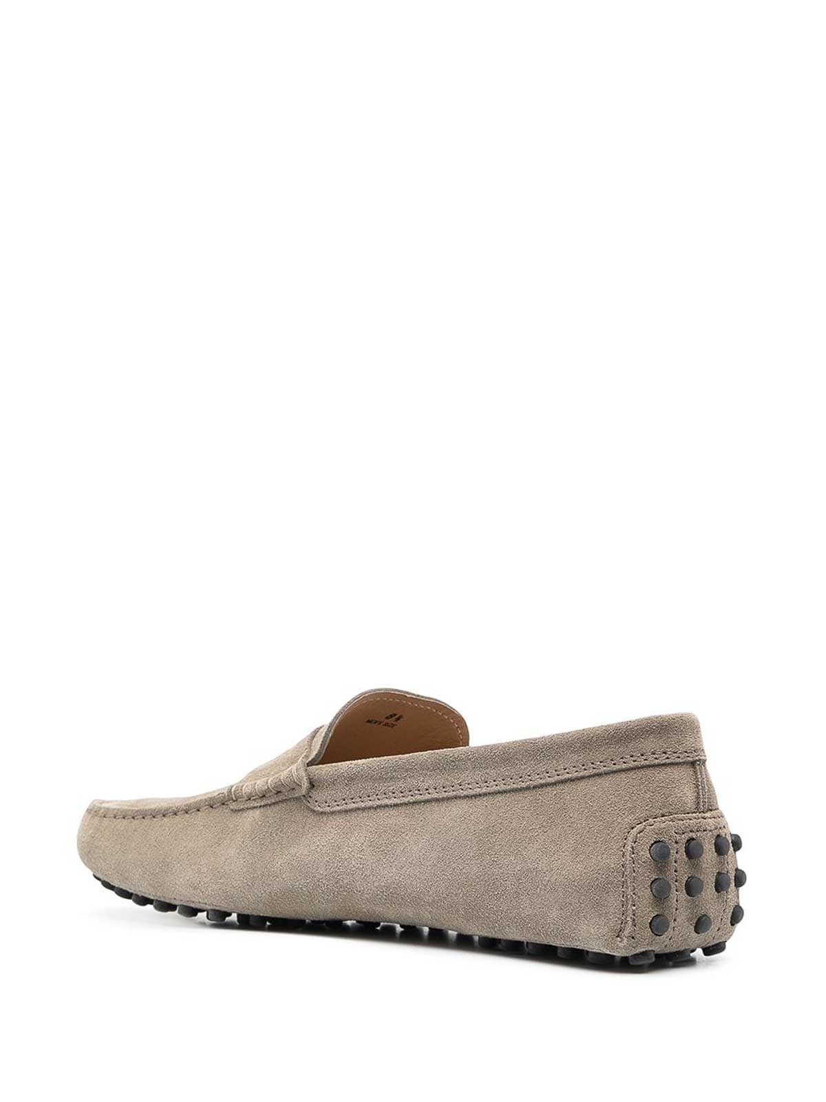 Shop Tod's Gommini Suede Driving Shoes In Gris