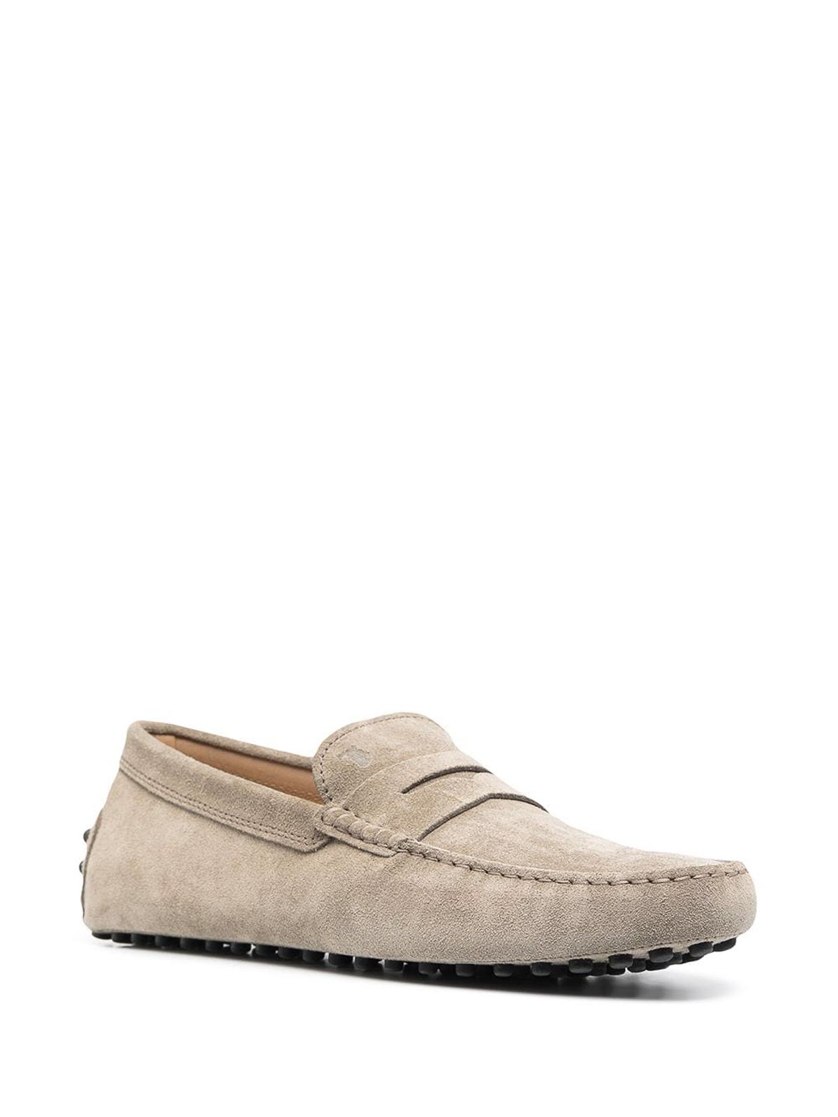 Shop Tod's Gommini Suede Driving Shoes In Gris