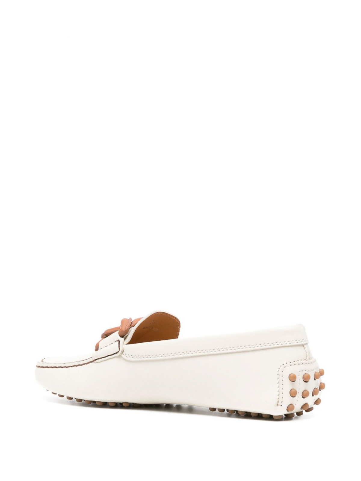 Shop Tod's Gommini Leather Driving Shoes In Blanco
