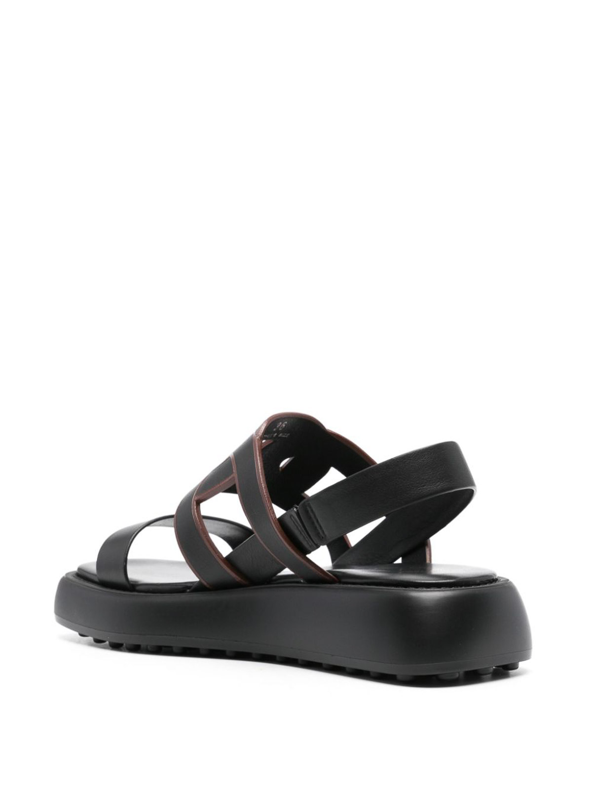 Shop Tod's Leather Platform Sandals In Negro