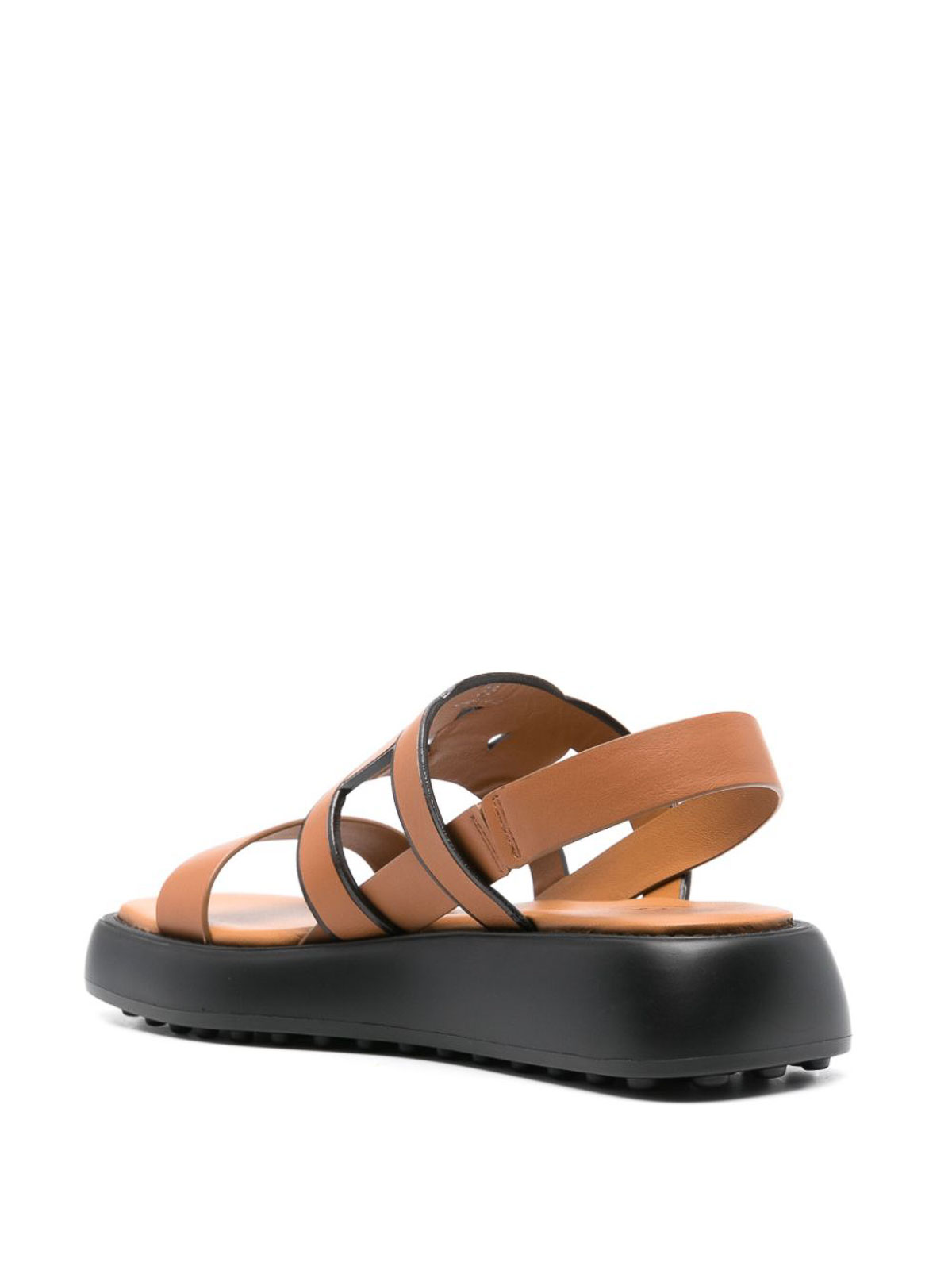 Shop Tod's Leather Platform Sandals In Marrón