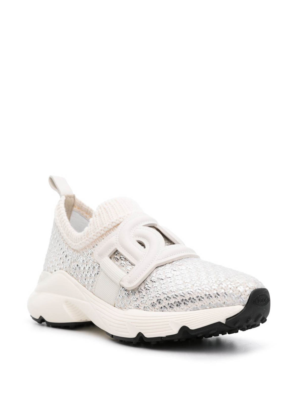 Shop Tod's Kate Technical Fabric Sneakers In Blanco