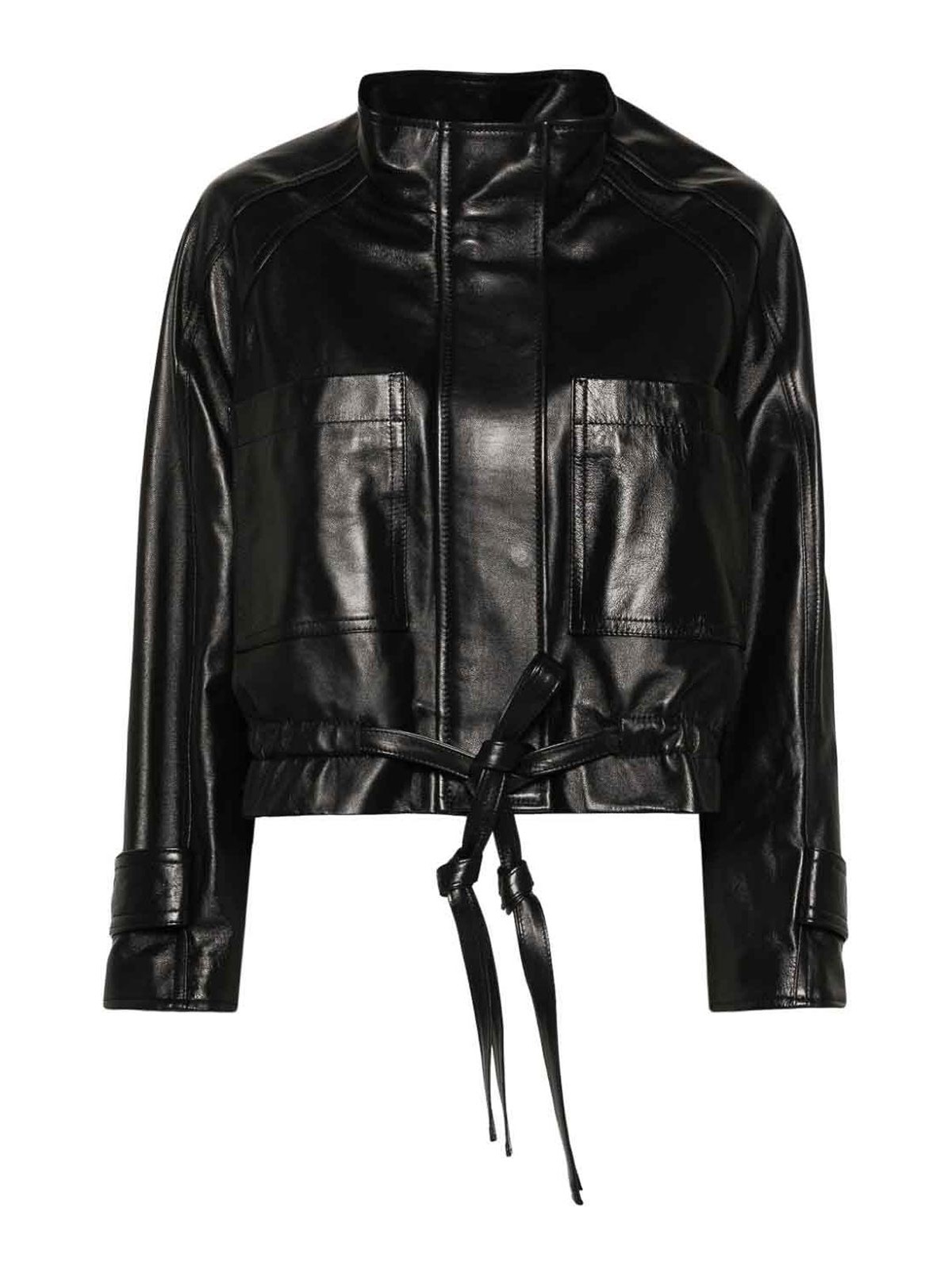 Shop Dondup Black Leather Jacket