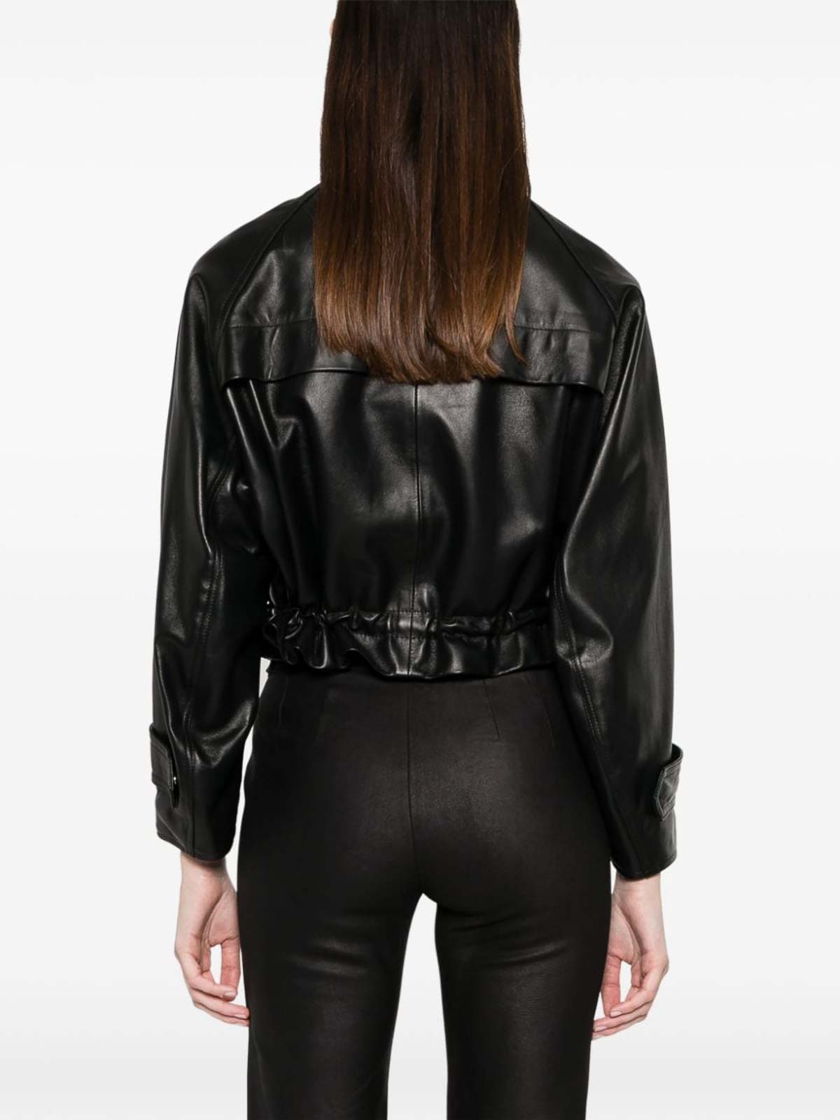 Shop Dondup Black Leather Jacket