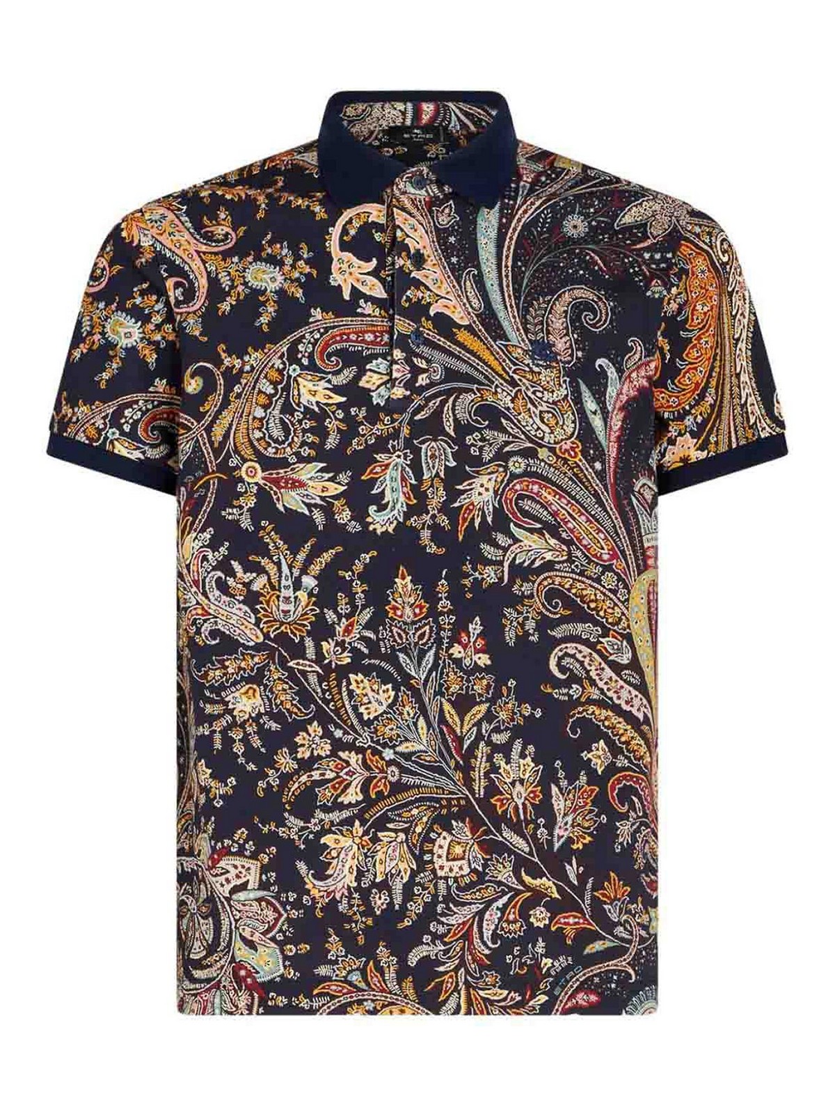Shop Etro Paisley Print Polo Shirt In Multicolour