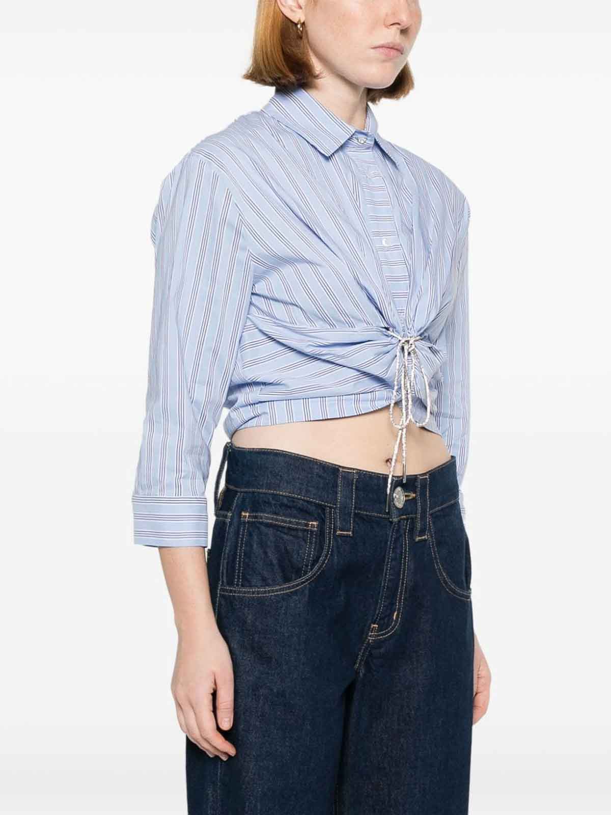 Shop Liu •jo Striped Pattern Shirt In Blue