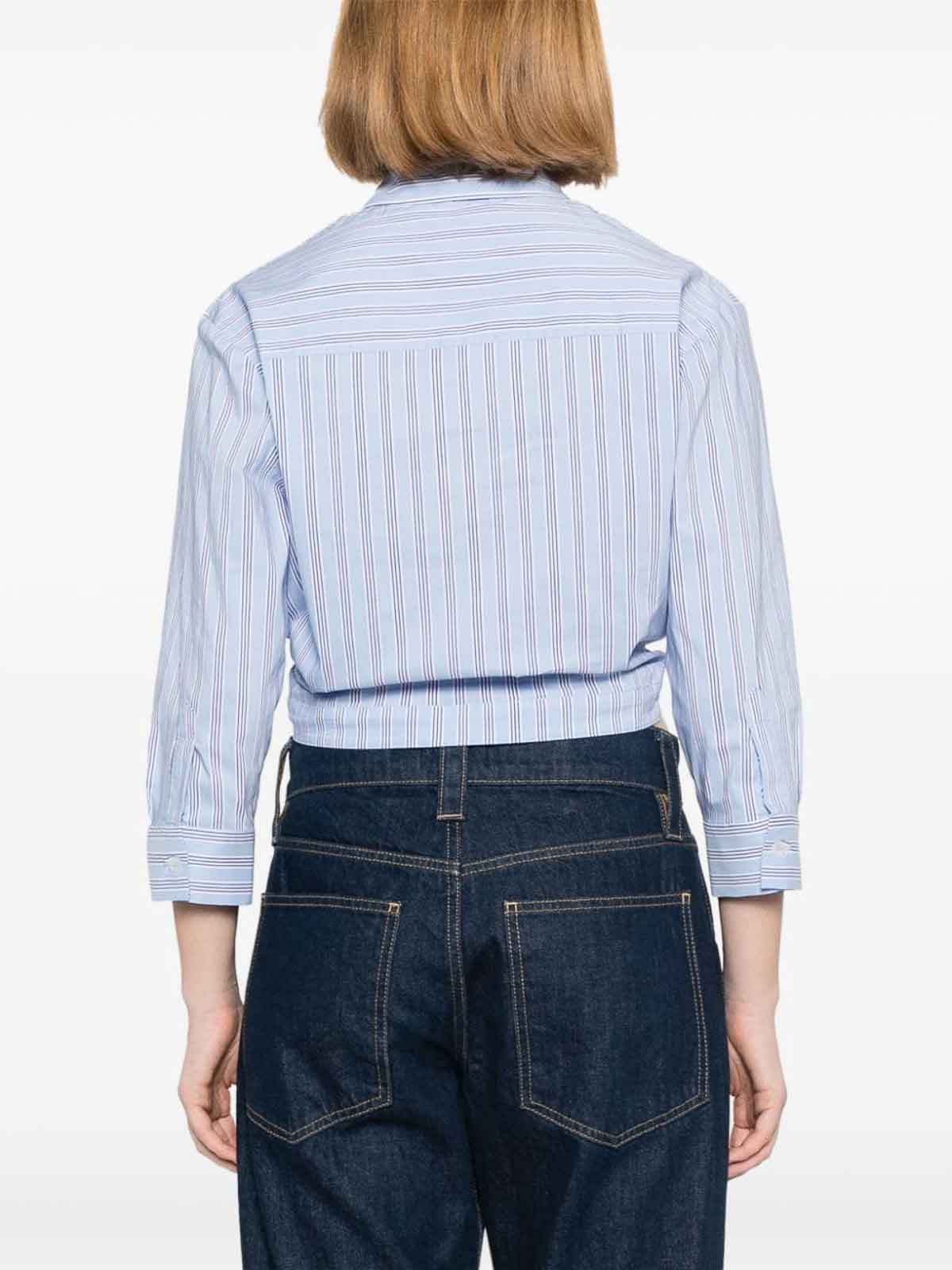 Shop Liu •jo Striped Pattern Shirt In Blue
