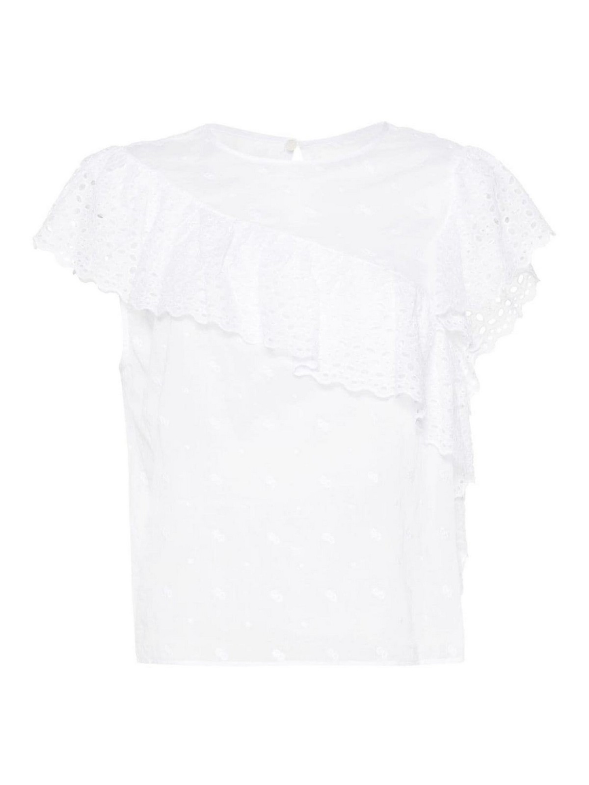 Shop Isabel Marant Étoile Broderie Anglaise Blouse In White