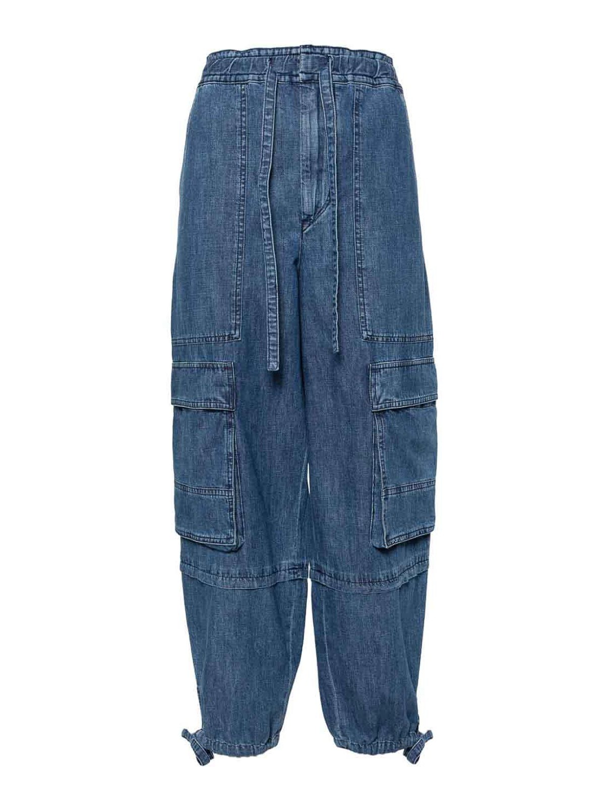 Shop Isabel Marant Étoile Denim Blue Cargo Pants
