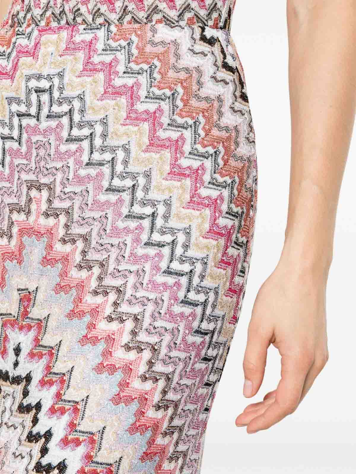 Shop Missoni Zig Zag Motif Skirt In Multicolour