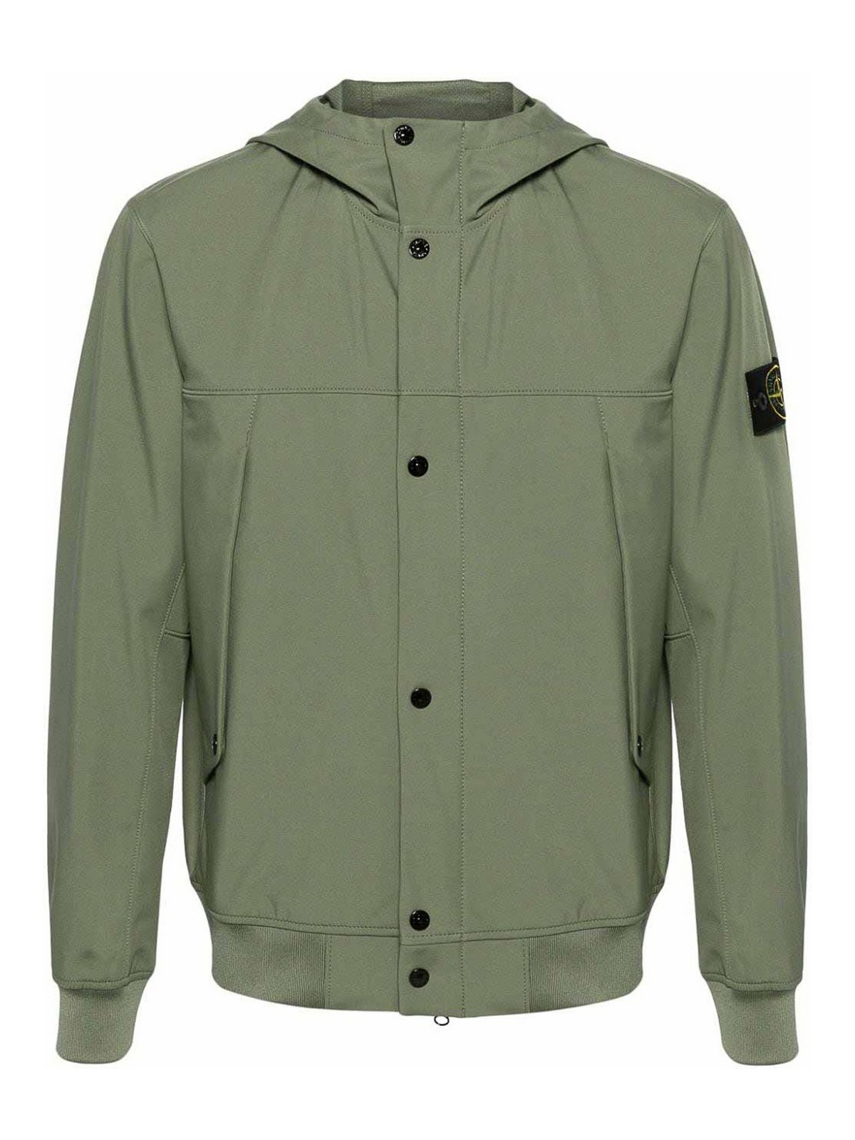 Shop Stone Island Jacket With Patch In Green