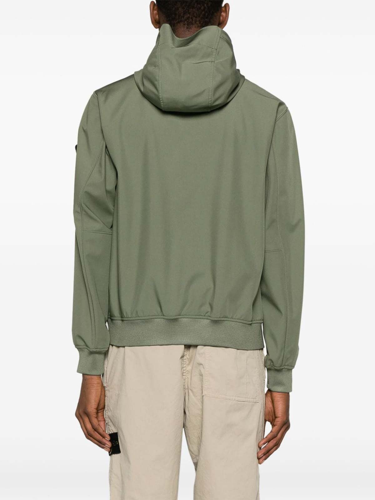 Shop Stone Island Jacket With Patch In Green