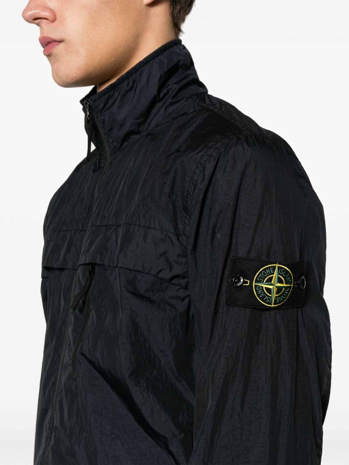 Shop Stone Island Jacket With Patch In Blue
