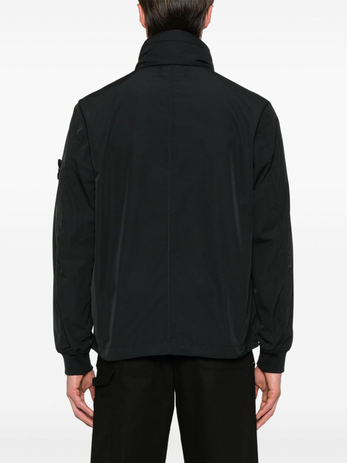 Shop Stone Island Jacket With Patch Pockets In Black