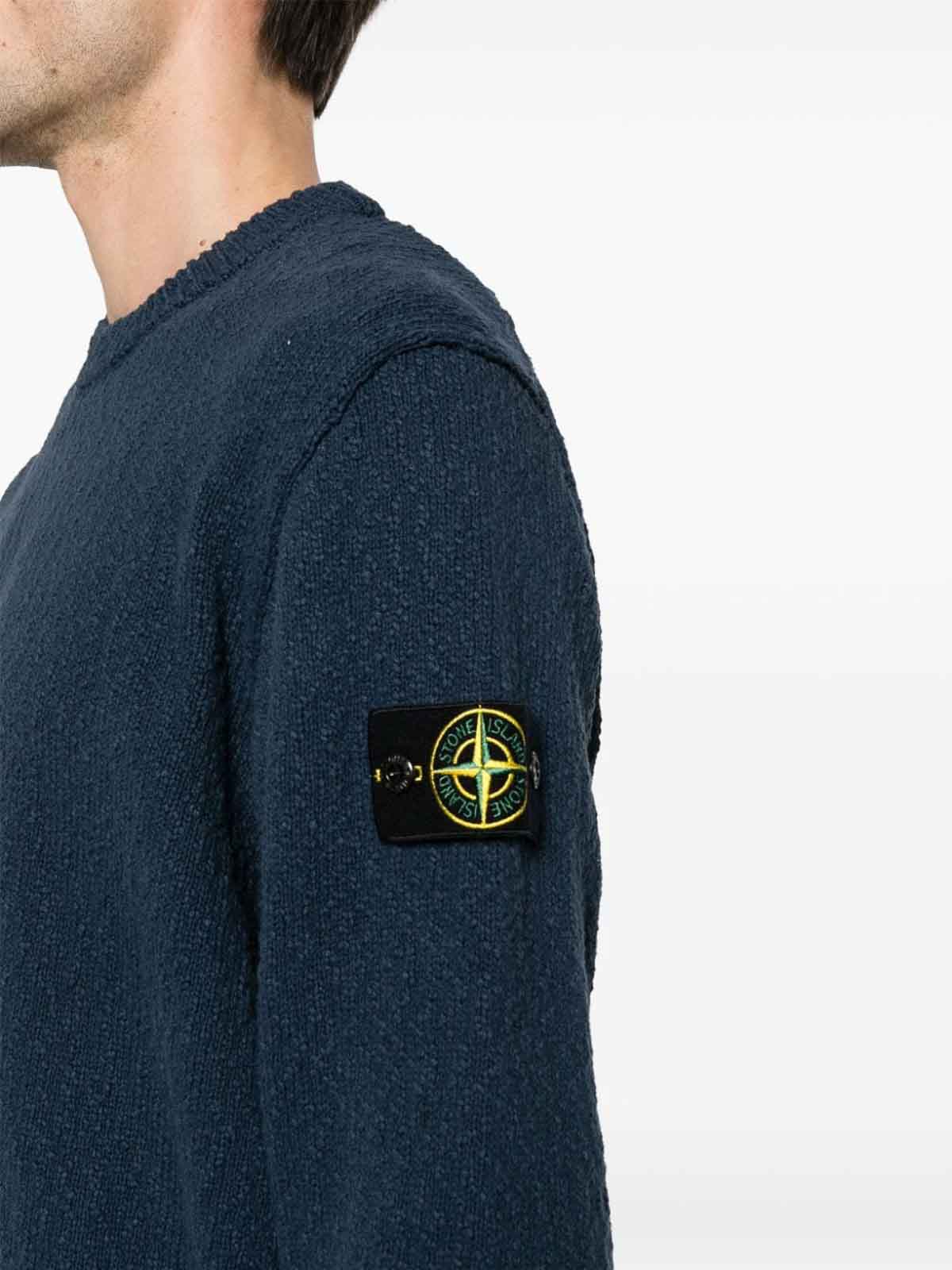 Shop Stone Island Sweater With Patch In Blue