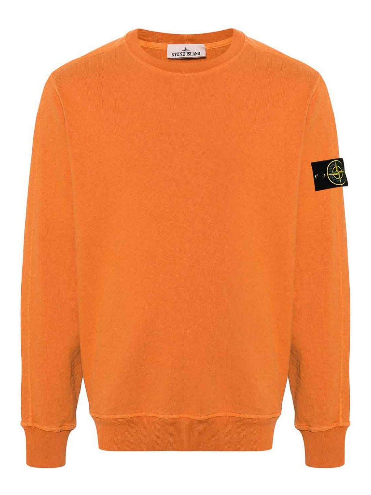 Shop Stone Island Sweatshirt With Patch In Orange