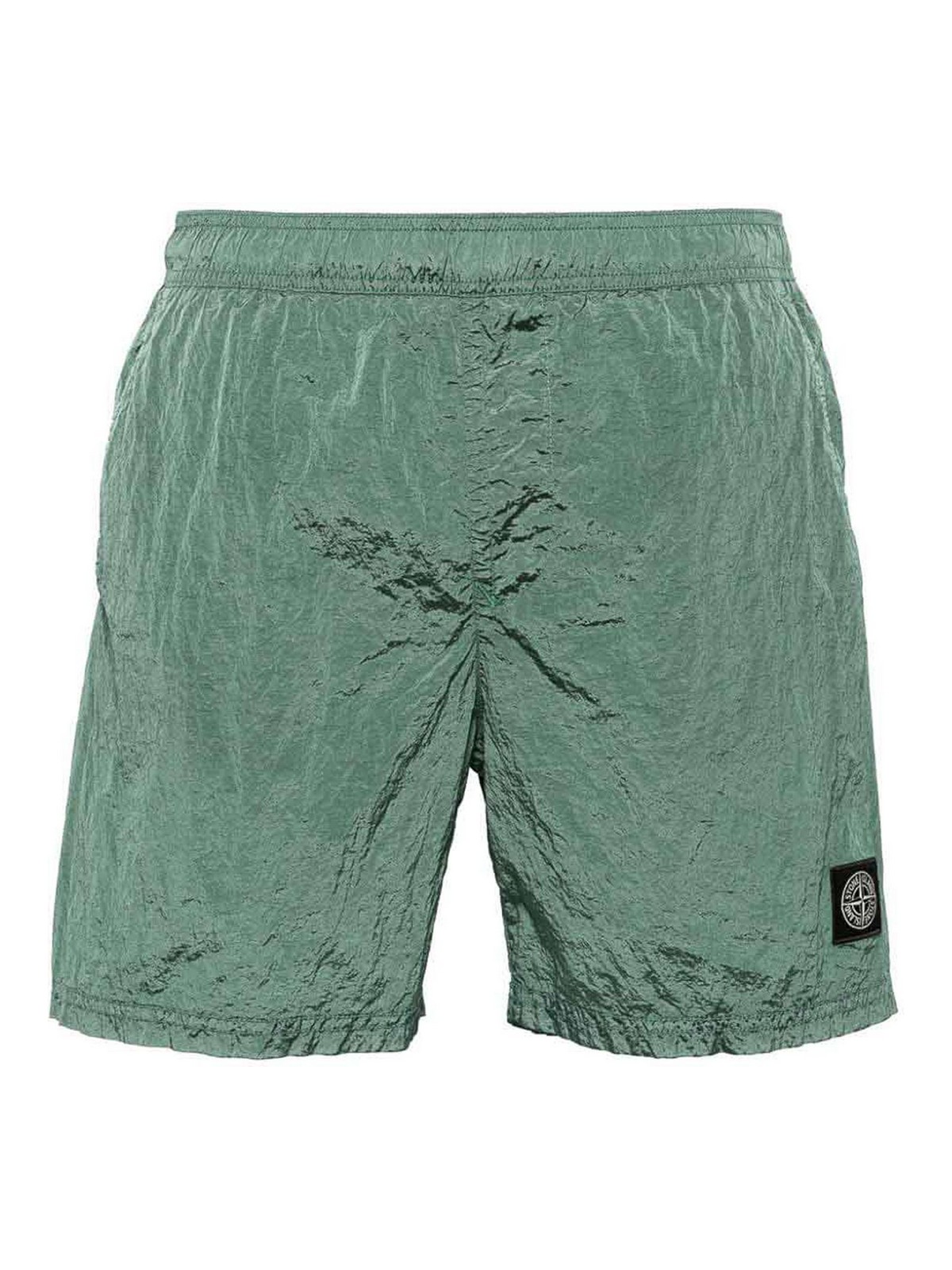 Stone Island Swimsuit With Logo In Green
