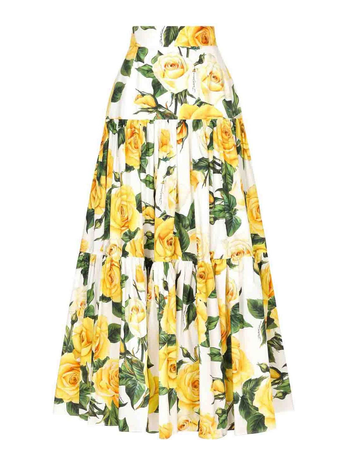Shop Dolce & Gabbana Rose Print Skirt In Multicolour
