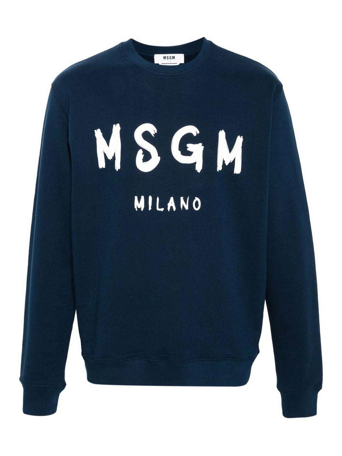 Shop Msgm Sweatshirt With Logo In Blue