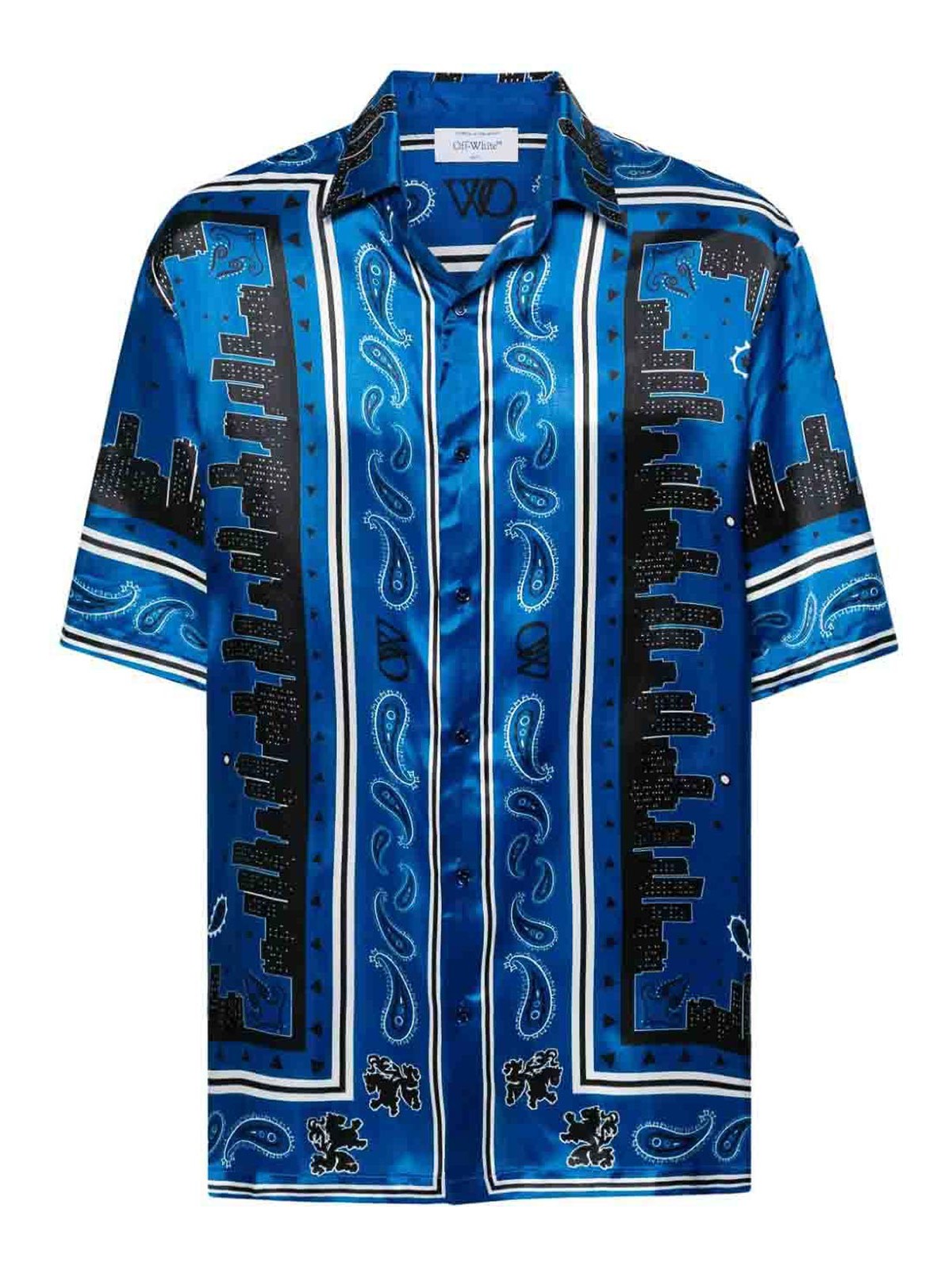 Shop Off-white Bandana Print Shirt In Blue