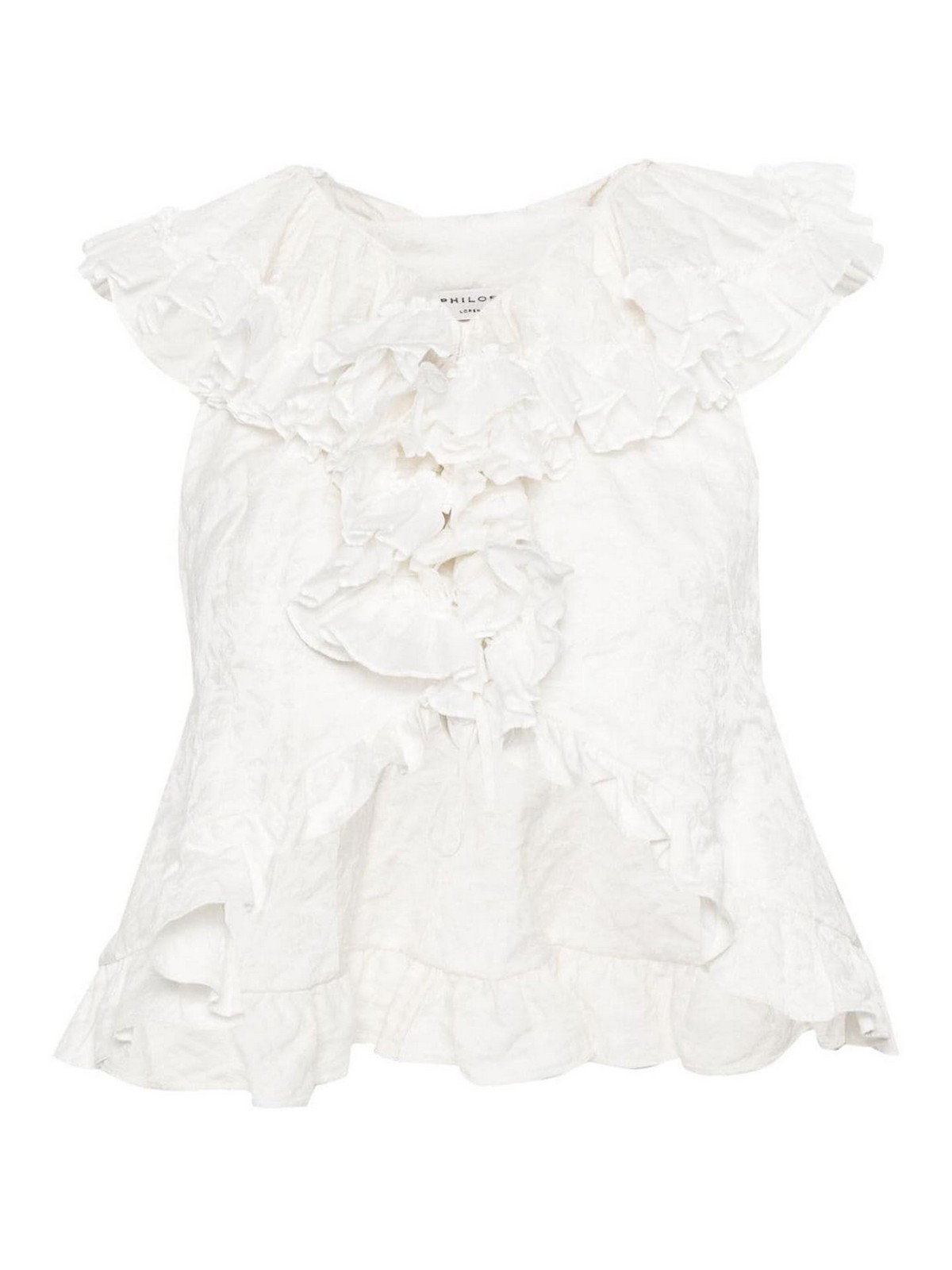 Shop Philosophy Di Lorenzo Serafini Top Floral Motifs In White