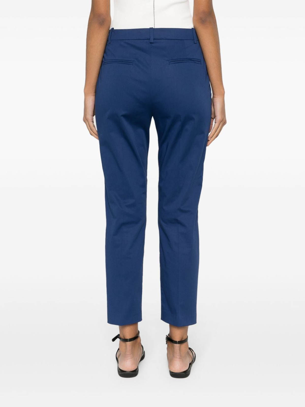 Shop Pinko Mid-rise Trousers In Blue