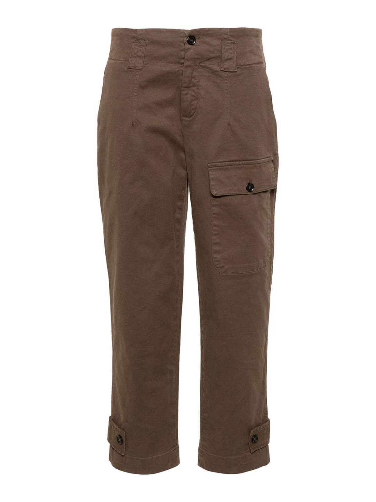 Shop Pinko Pocket Detail Trousers In Brown