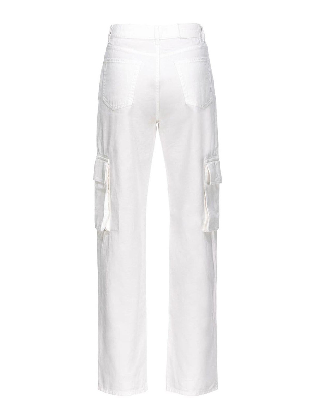 Shop Pinko Cargo Pocket Trousers In White
