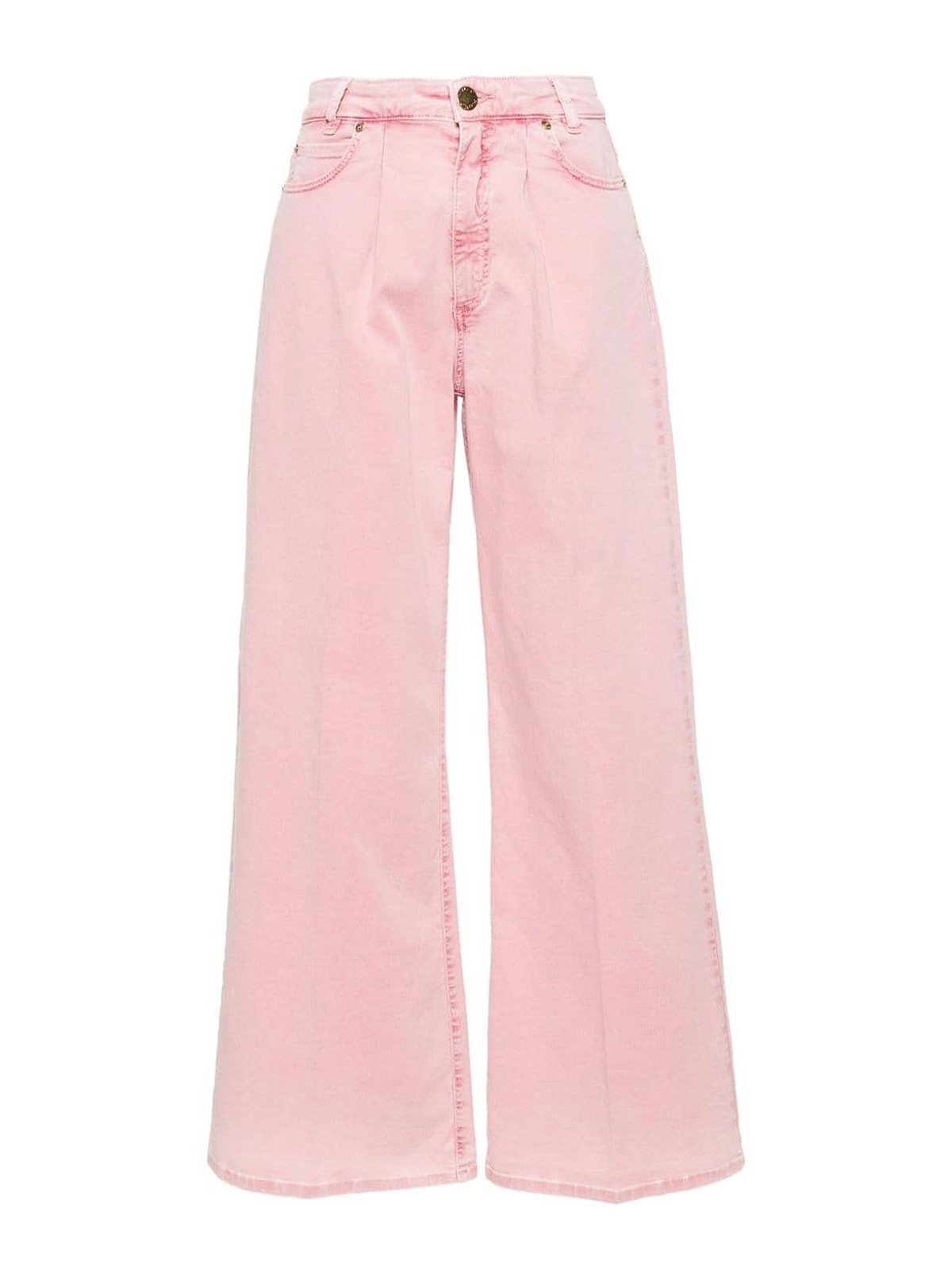 Shop Pinko Pink Wide Leg Jeans In Nude & Neutrals