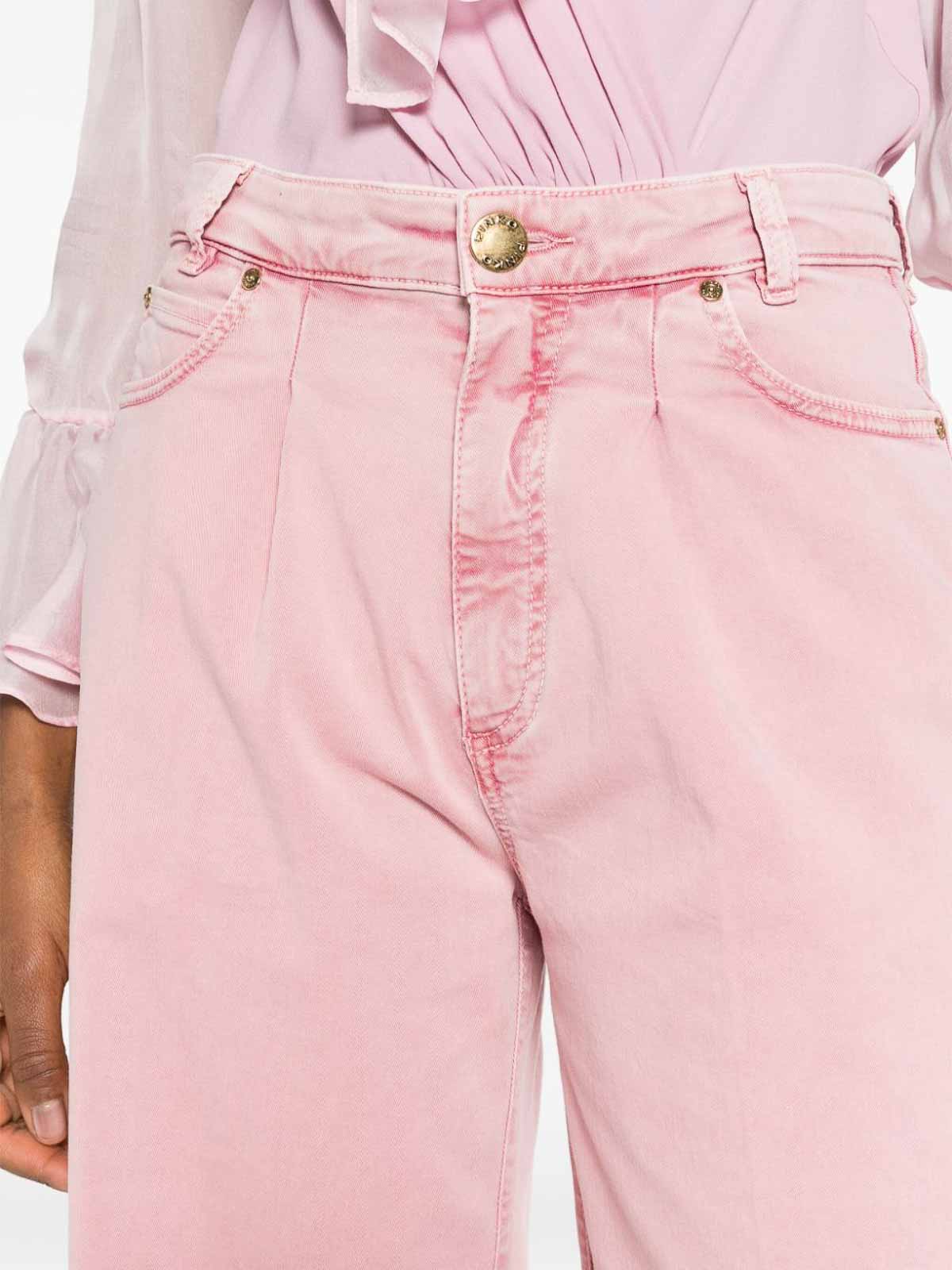 Shop Pinko Pink Wide Leg Jeans In Nude & Neutrals