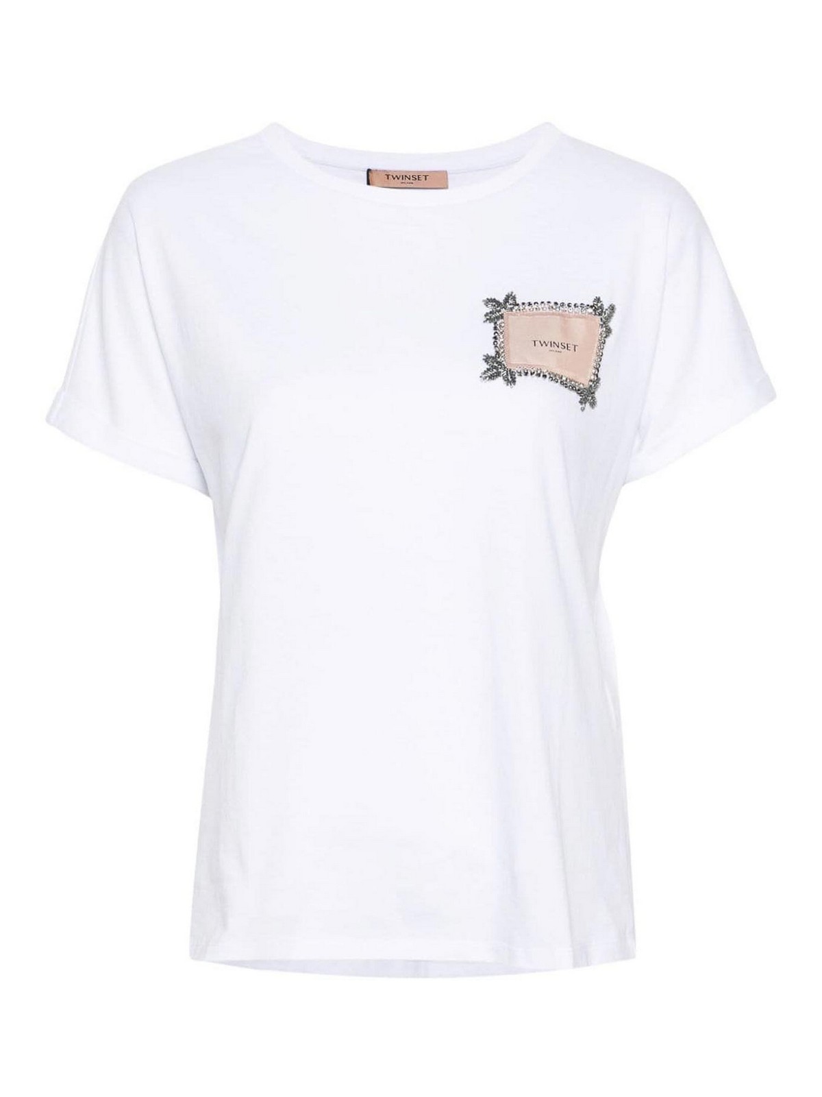 Twinset Logo Patch T-shirt In White